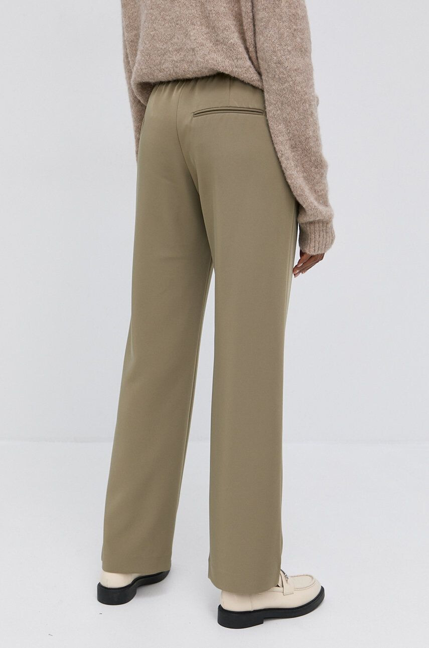 Samsoe Samsoe Pantaloni femei culoarea bej lat high waist - Pled.ro