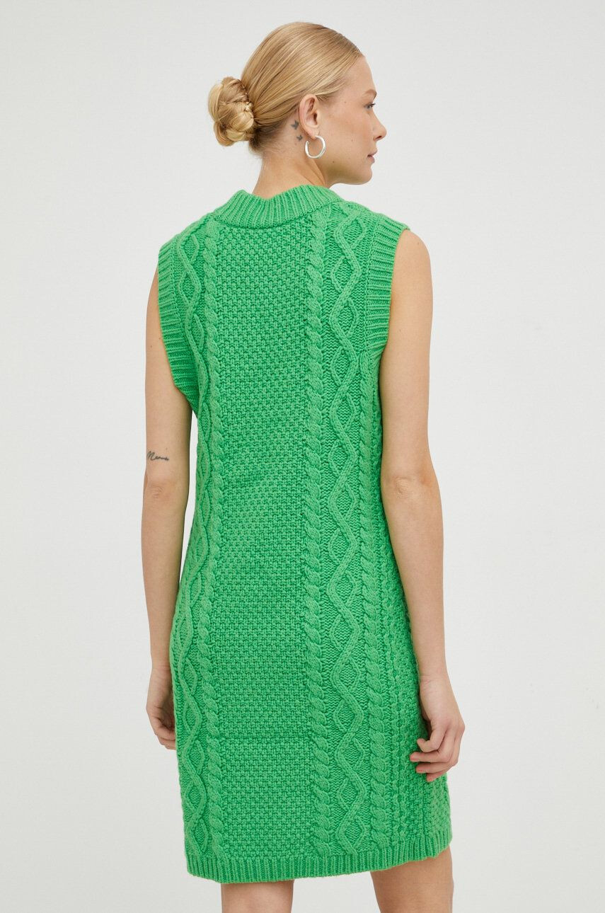 Samsoe Samsoe rochie din lana culoarea verde mini drept - Pled.ro