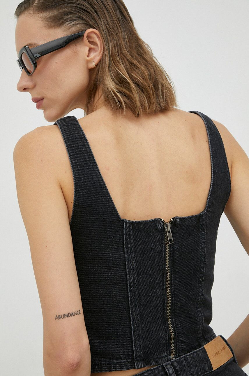 Samsoe Samsoe top din denim - Pled.ro