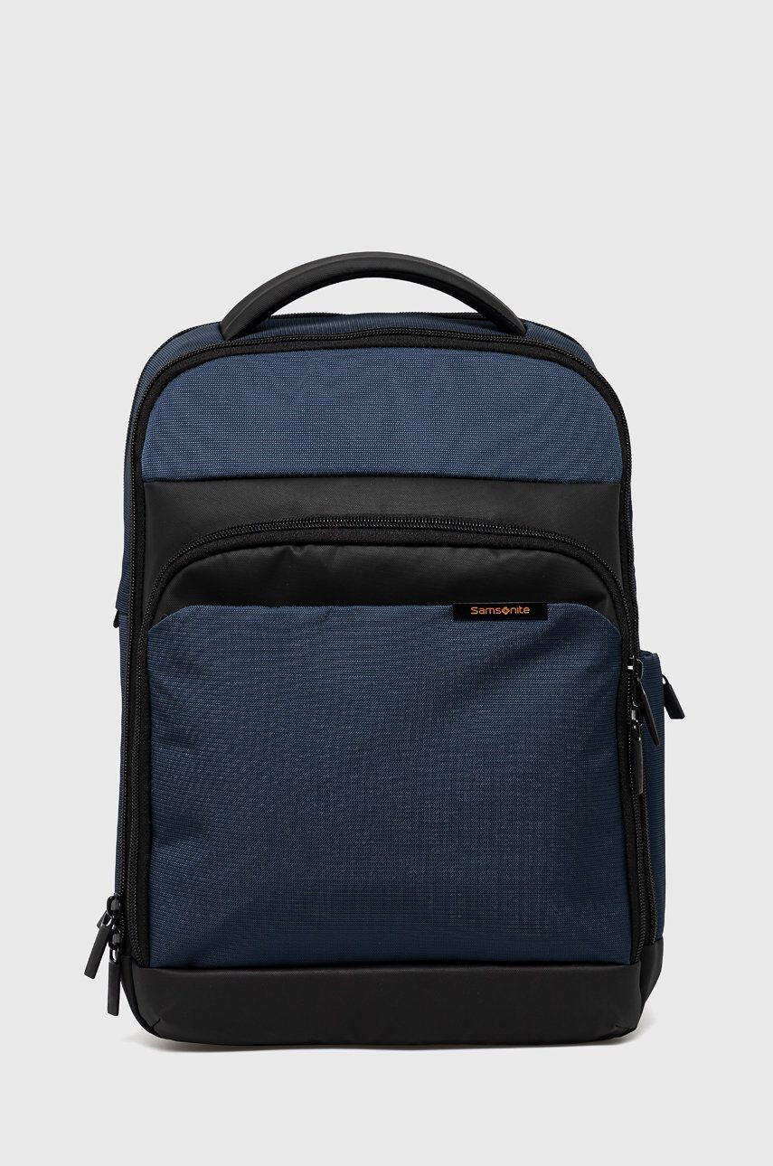 Samsonite Rucsac bărbați culoarea albastru marin mare material neted - Pled.ro