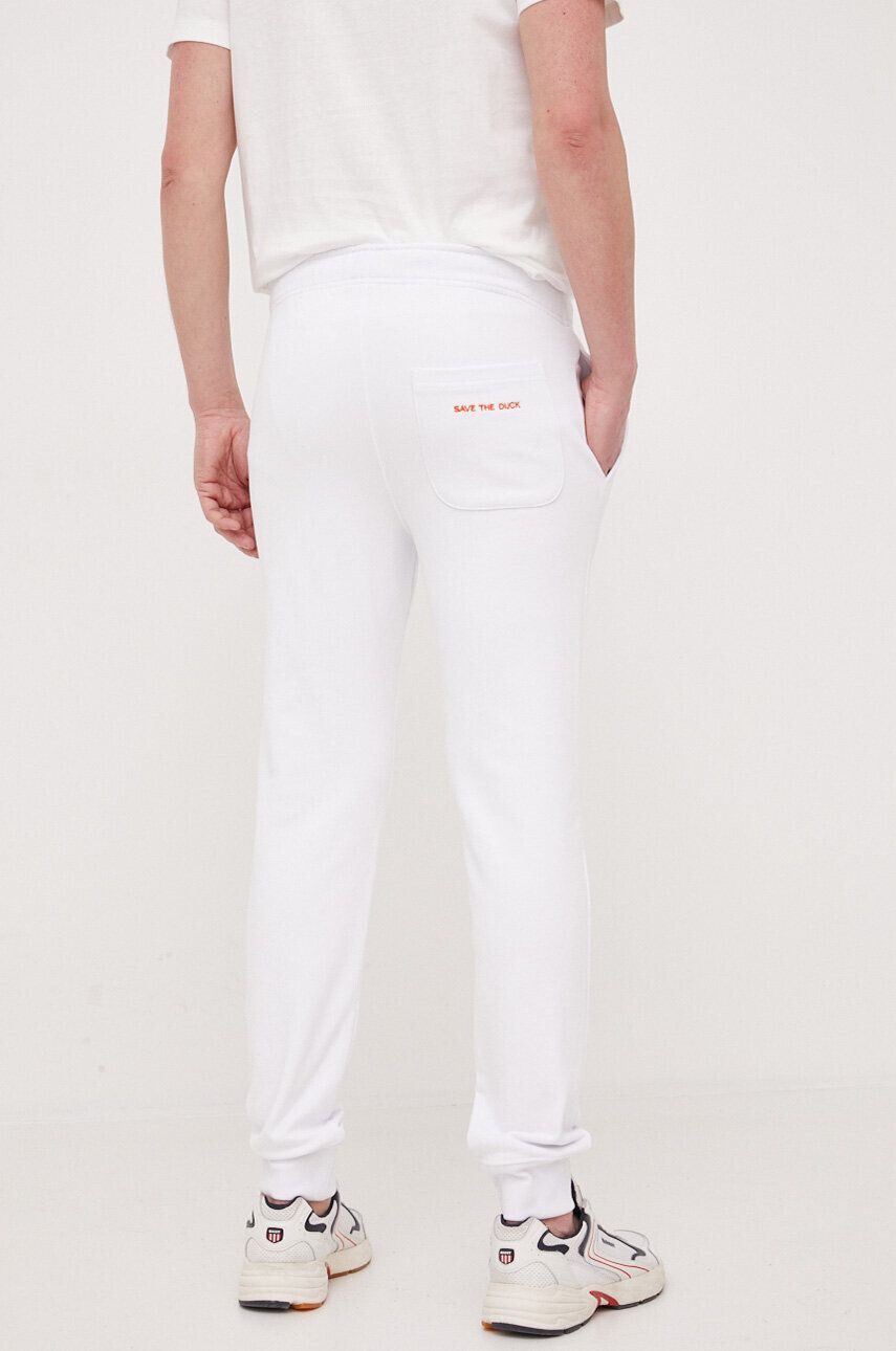 Save The Duck pantaloni de trening din bumbac culoarea alb neted - Pled.ro