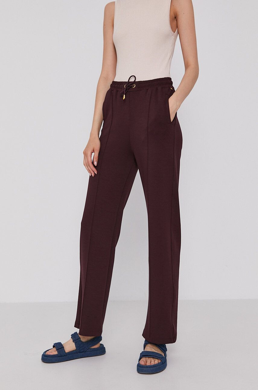 Scotch & Soda Pantaloni femei culoarea bordo material neted - Pled.ro