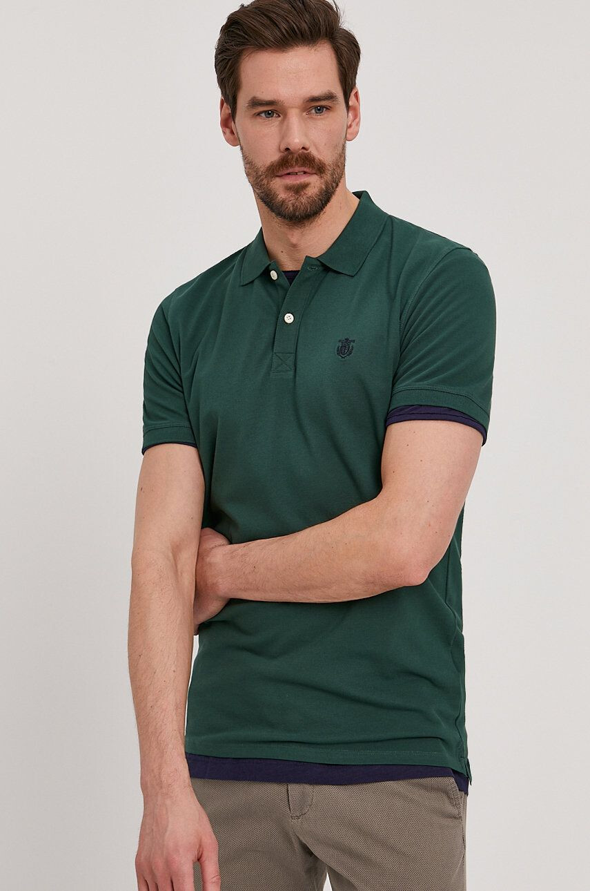 Selected Homme tricou polo culoarea verde - Pled.ro