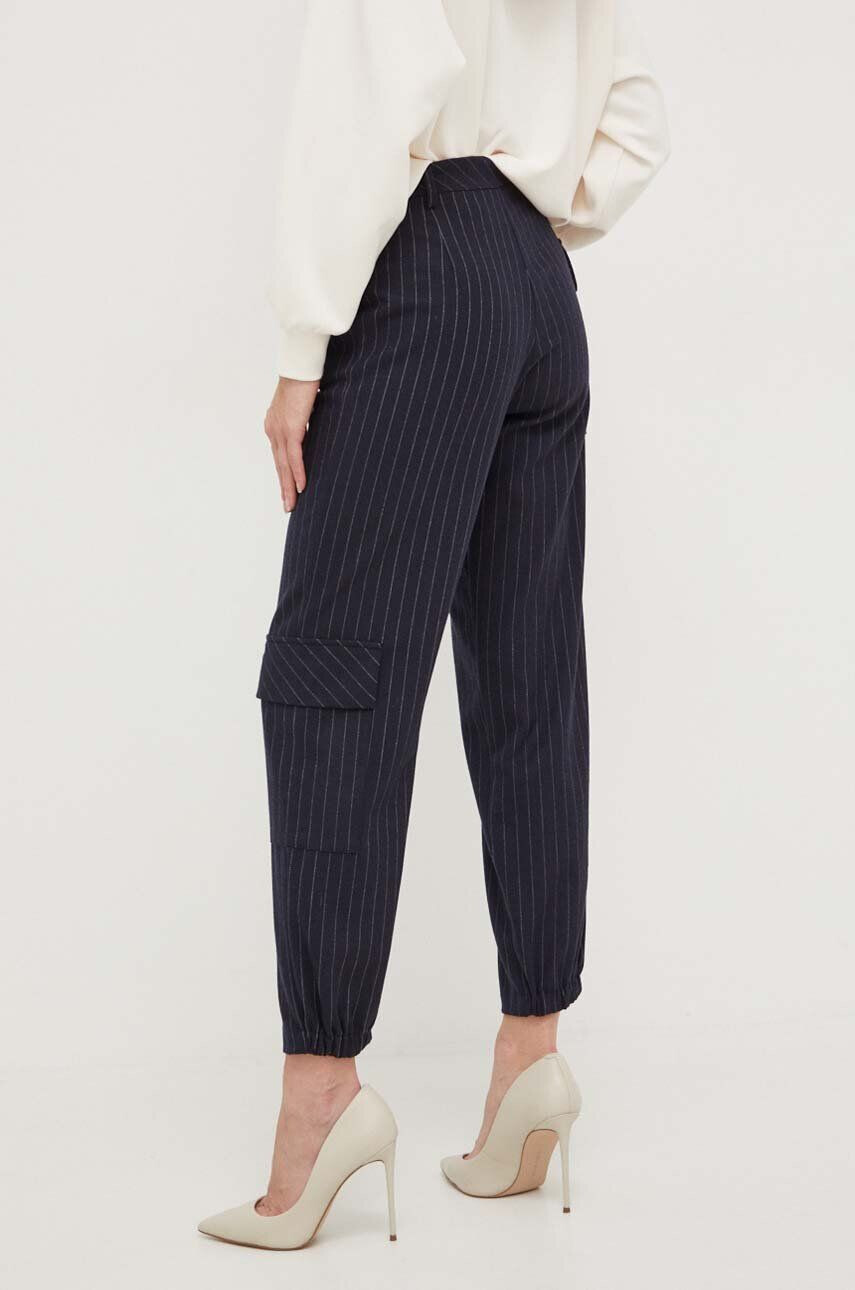 Silvian Heach pantaloni femei culoarea albastru marin mulata high waist - Pled.ro