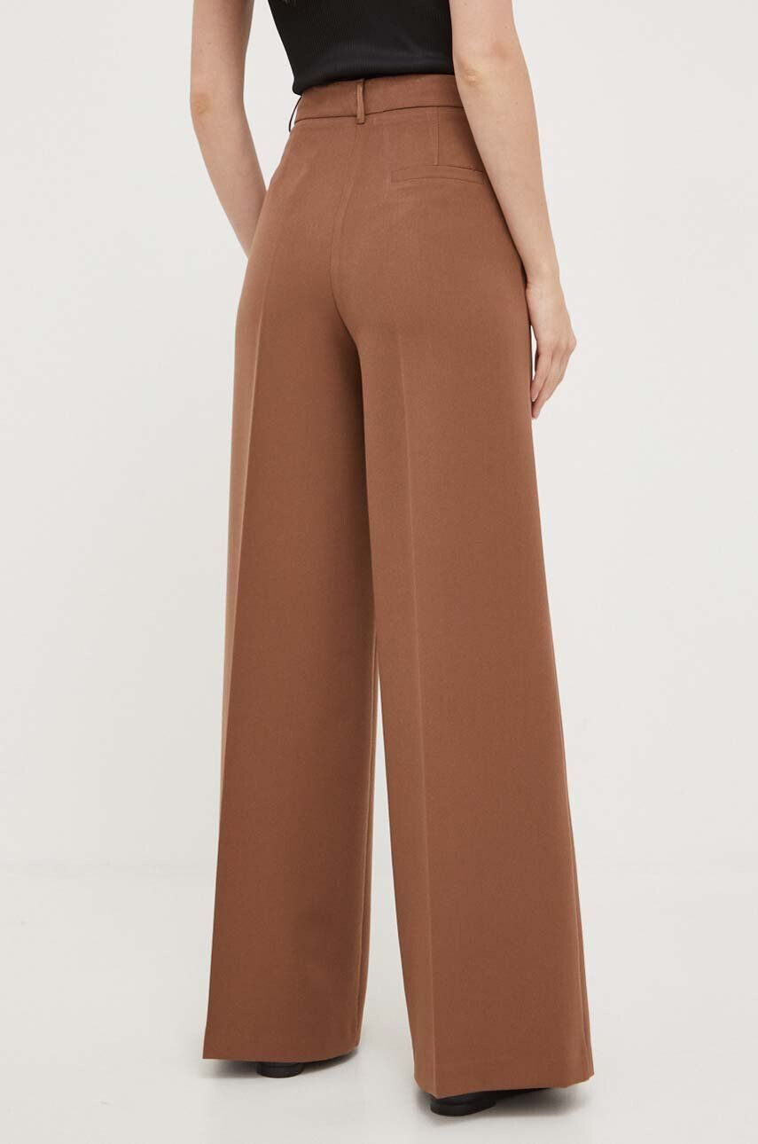 Silvian Heach pantaloni femei culoarea albastru marin lat high waist - Pled.ro