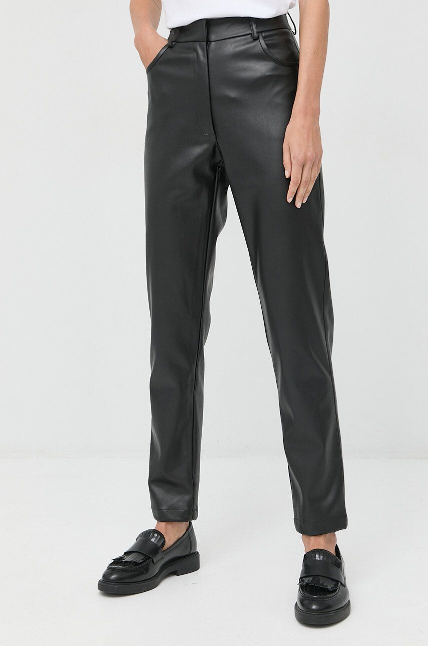 Silvian Heach pantaloni femei culoarea negru evazati medium waist - Pled.ro