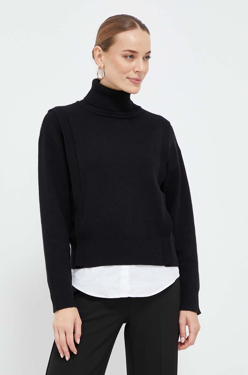 Silvian Heach pulover femei culoarea bej light cu turtleneck - Pled.ro