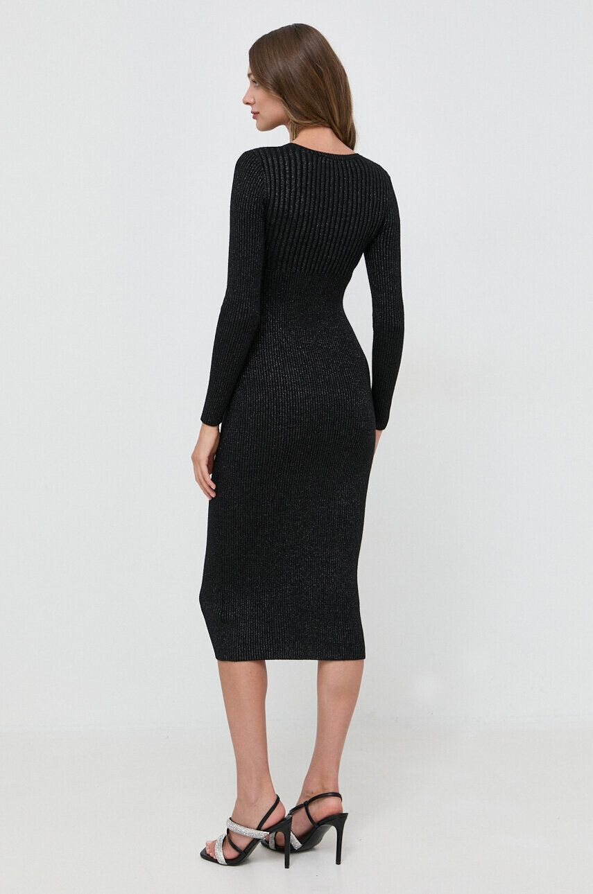 Silvian Heach rochie din lana culoarea negru midi mulata - Pled.ro