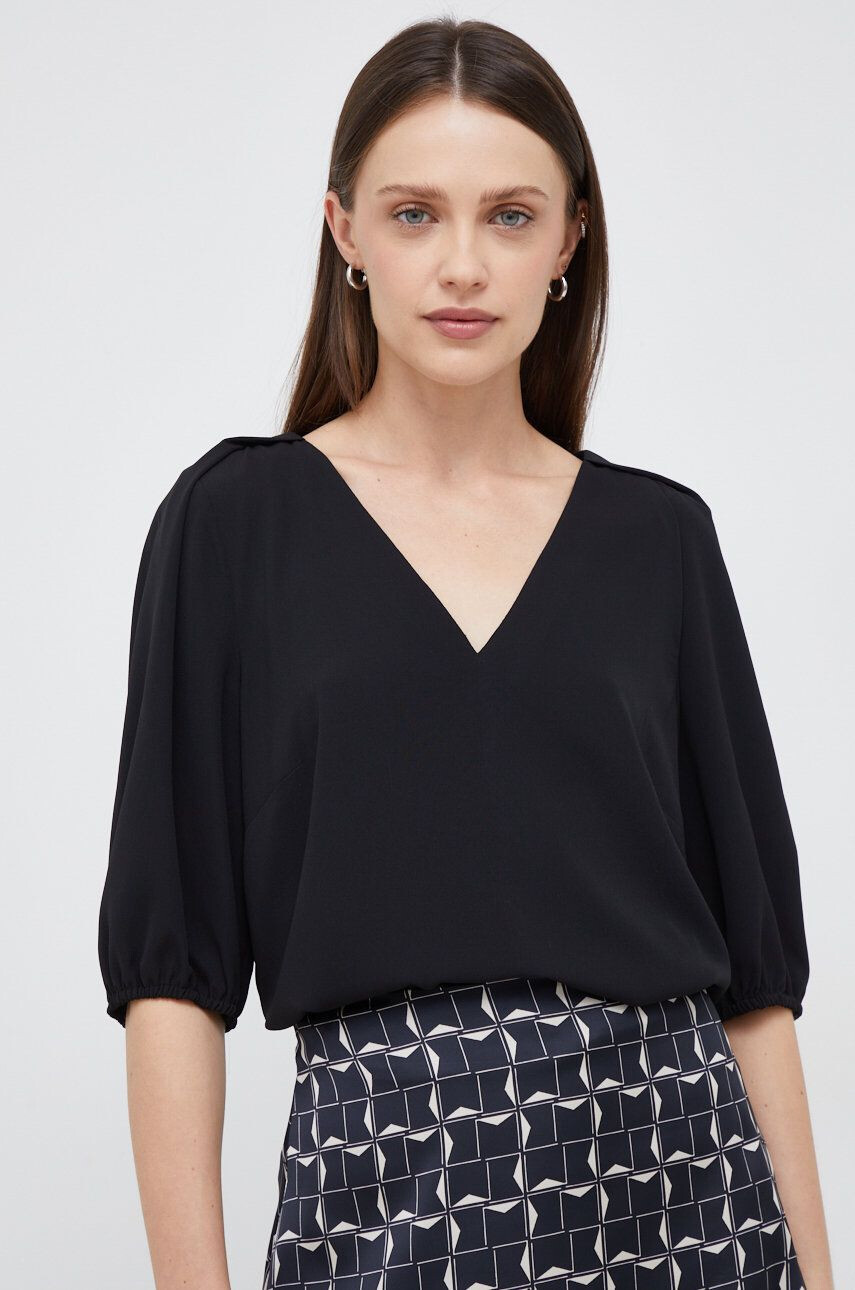 Sisley bluza femei culoarea negru neted - Pled.ro