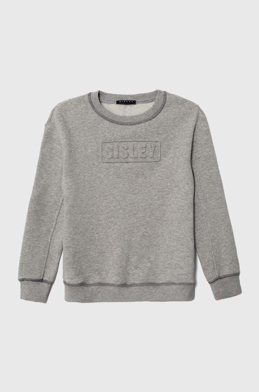 Sisley bluza copii culoarea gri melanj - Pled.ro