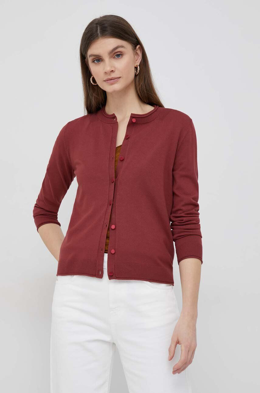 Sisley cardigan femei culoarea bordo light - Pled.ro