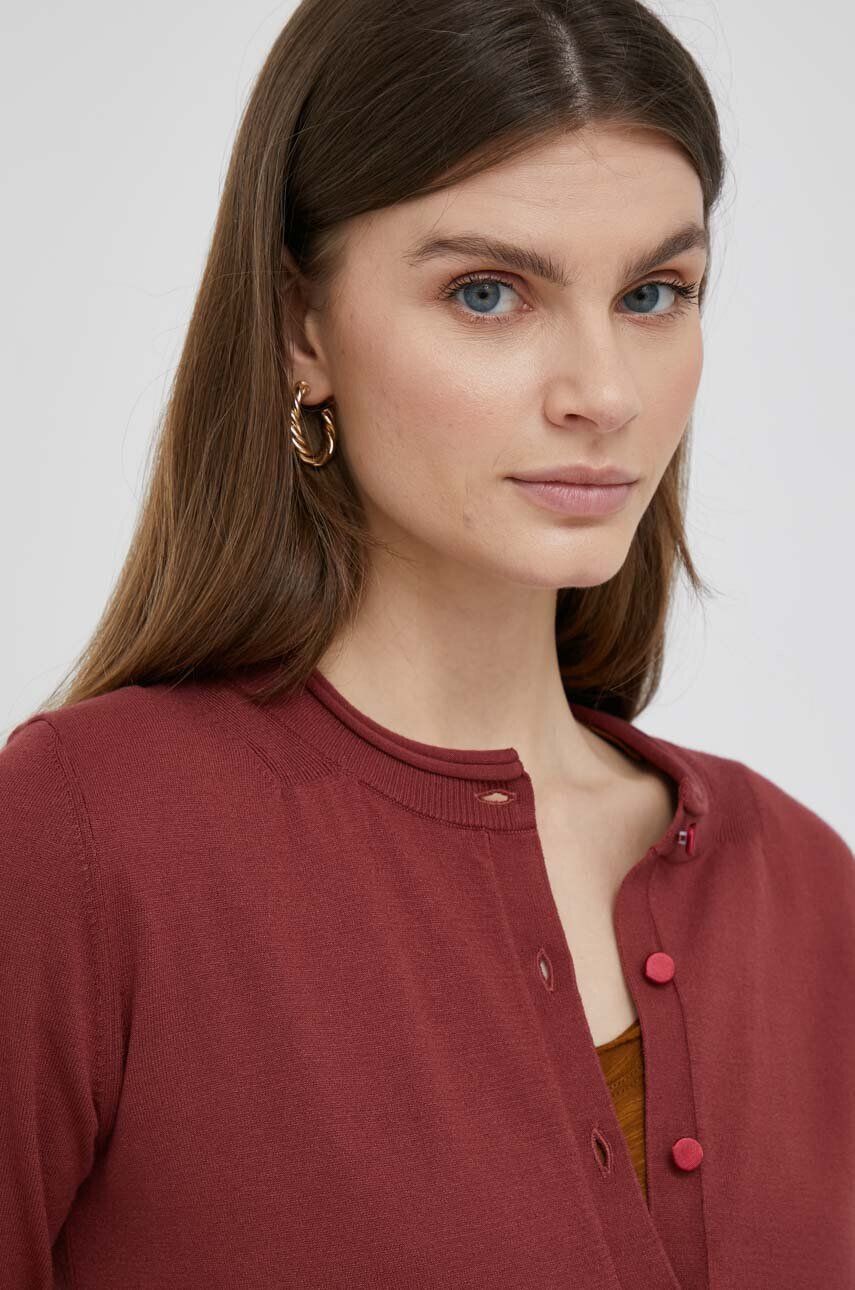 Sisley cardigan femei culoarea bordo light - Pled.ro