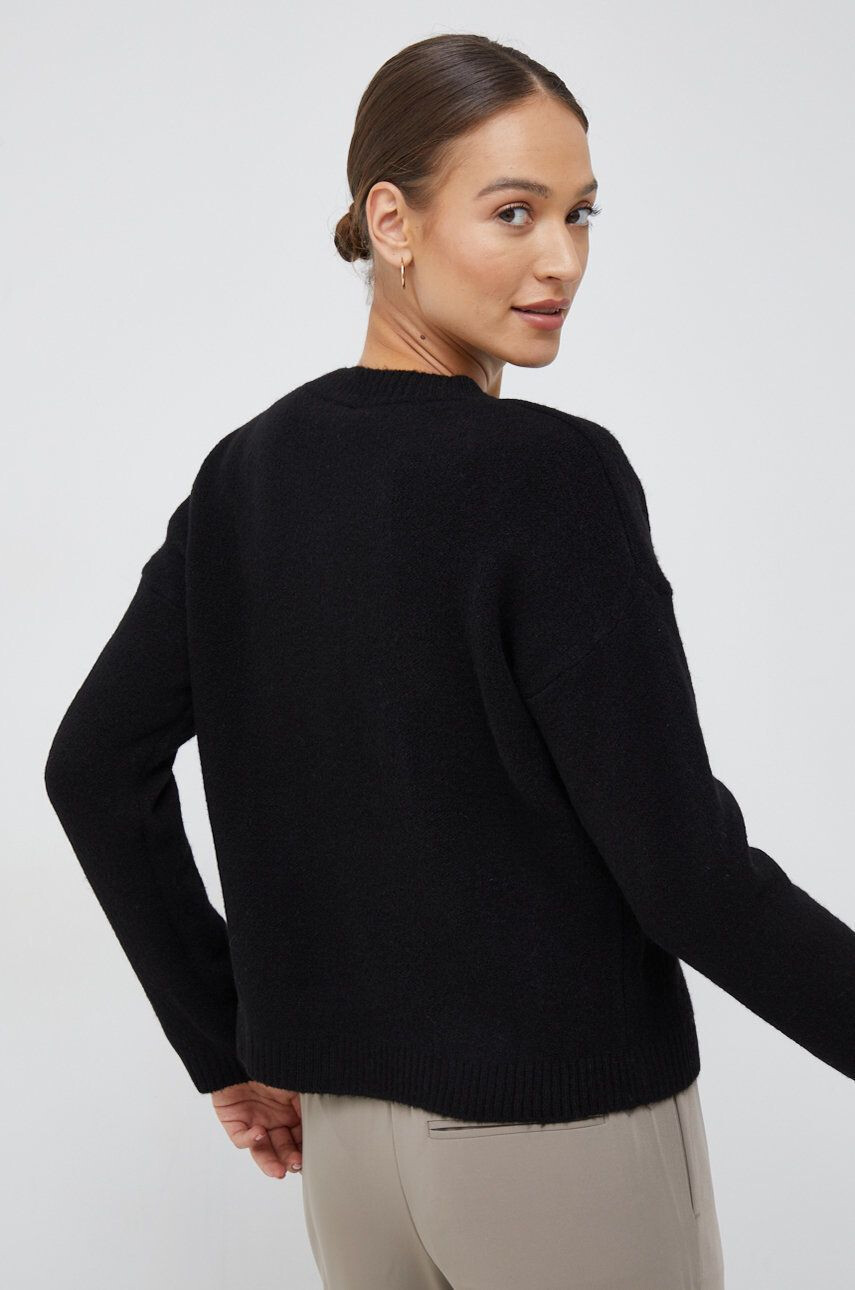 Sisley cardigan din amestec de lana femei culoarea negru - Pled.ro