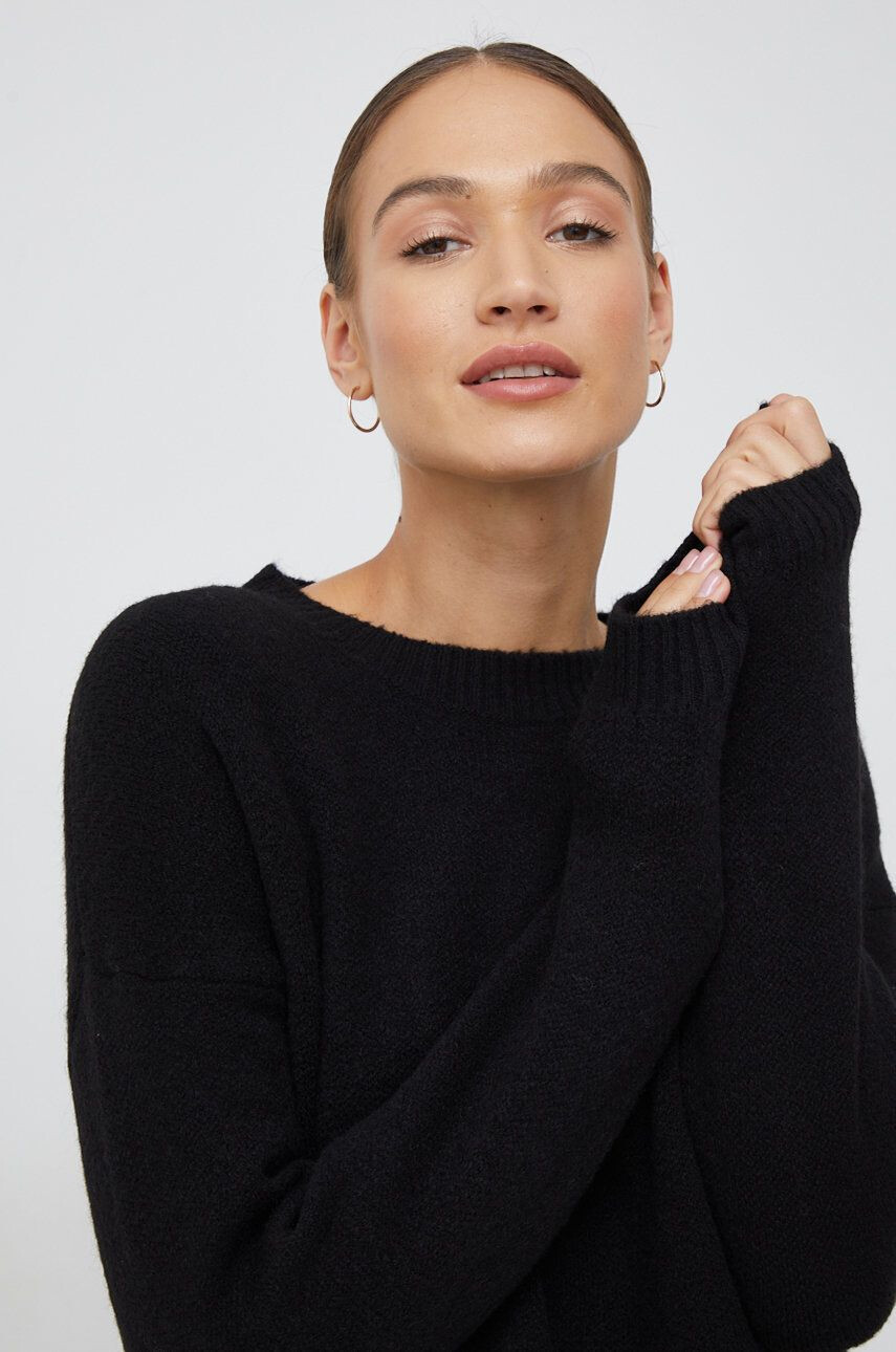 Sisley cardigan din amestec de lana femei culoarea negru - Pled.ro