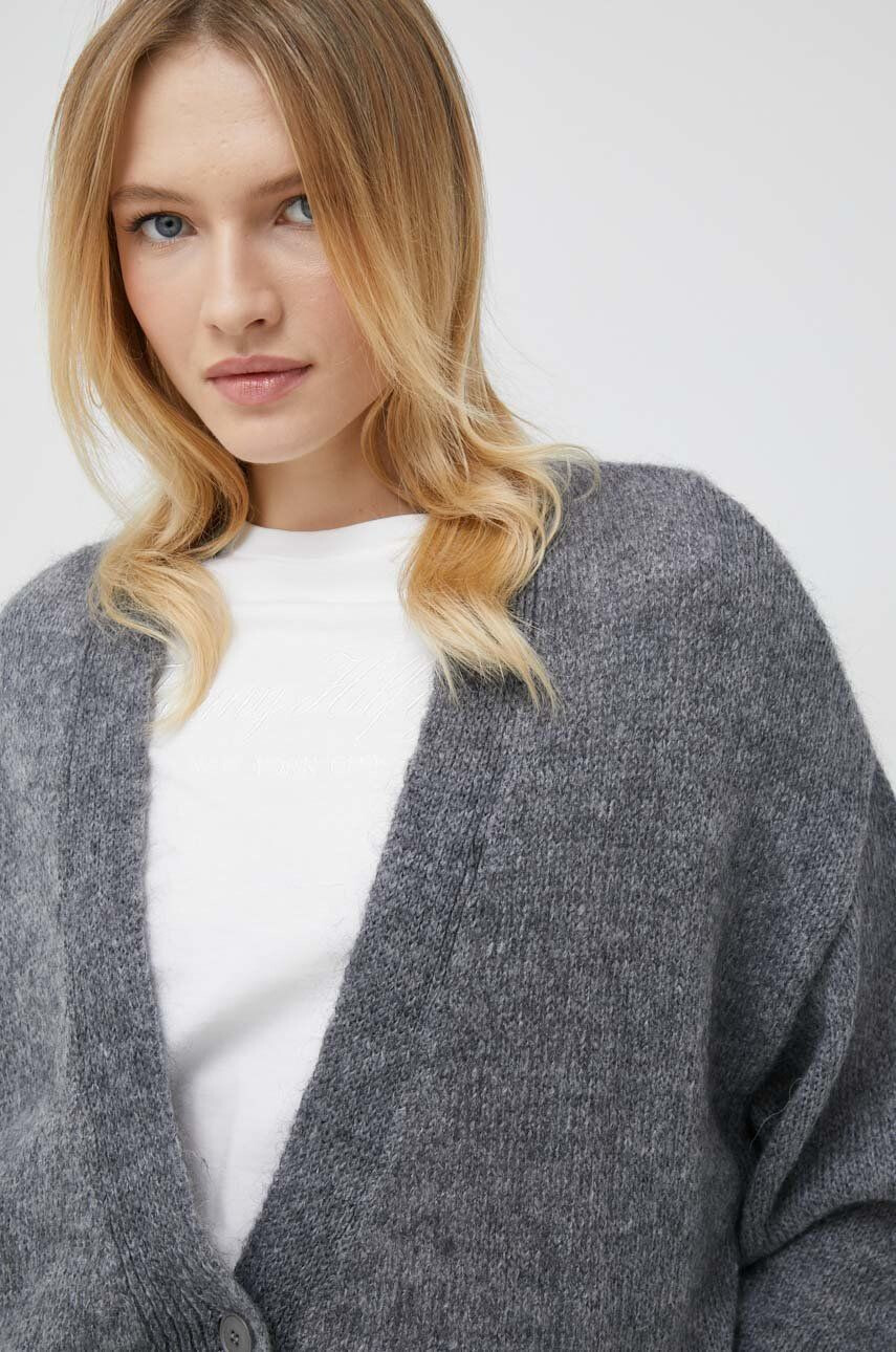 Sisley cardigan din amestec de lana femei culoarea gri light - Pled.ro