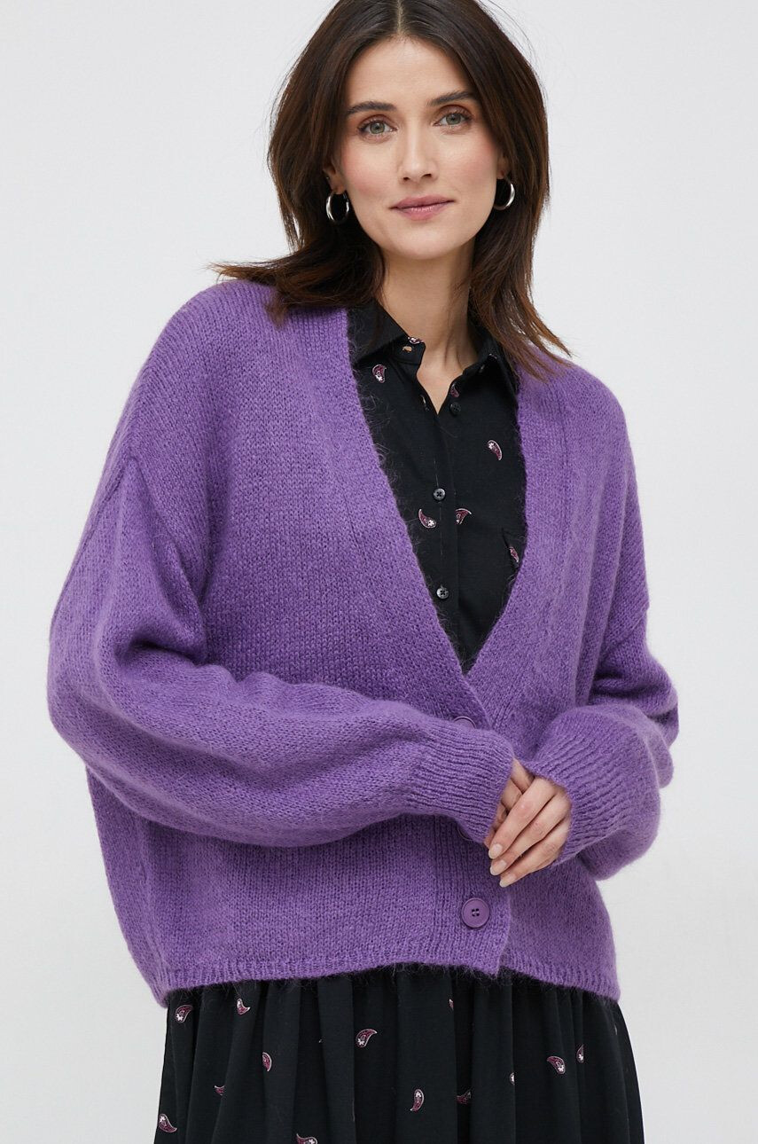 Sisley cardigan din amestec de lana femei culoarea violet light - Pled.ro