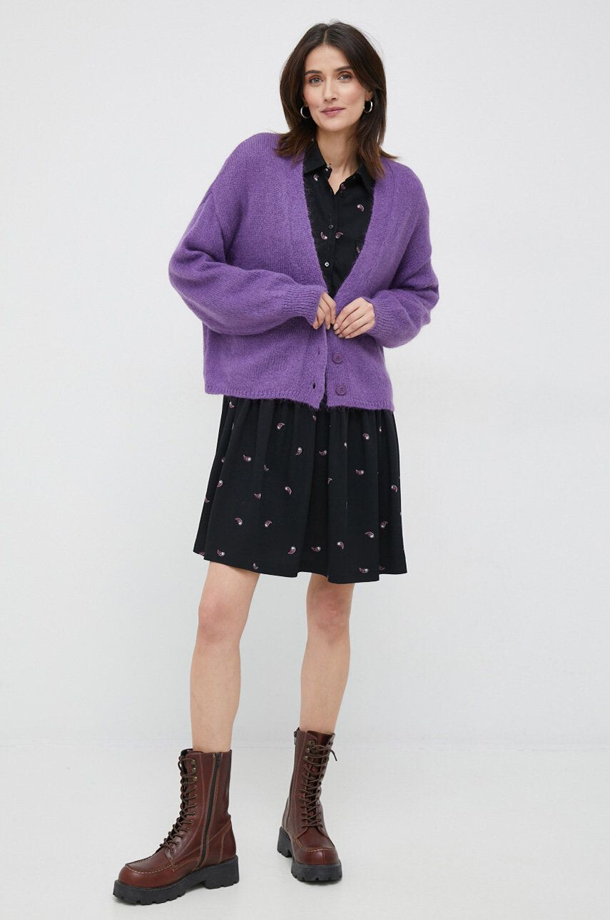 Sisley cardigan din amestec de lana femei culoarea violet light - Pled.ro