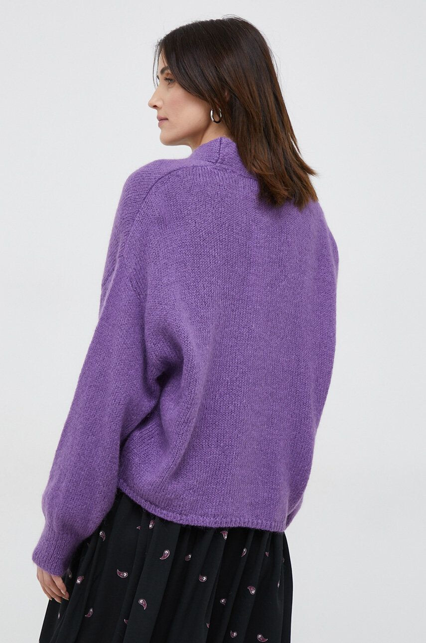 Sisley cardigan din amestec de lana femei culoarea violet light - Pled.ro