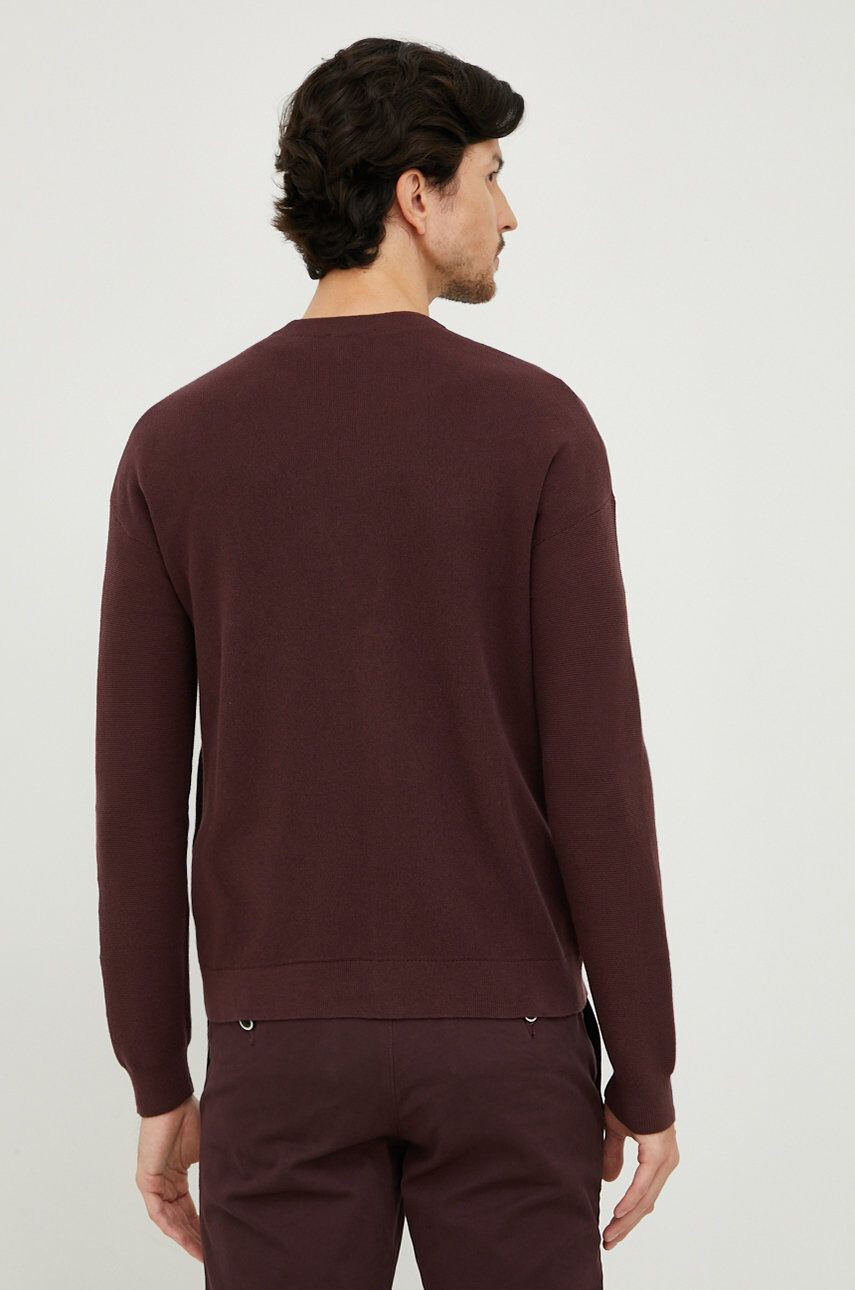 Sisley cardigan din bumbac barbati culoarea bordo - Pled.ro