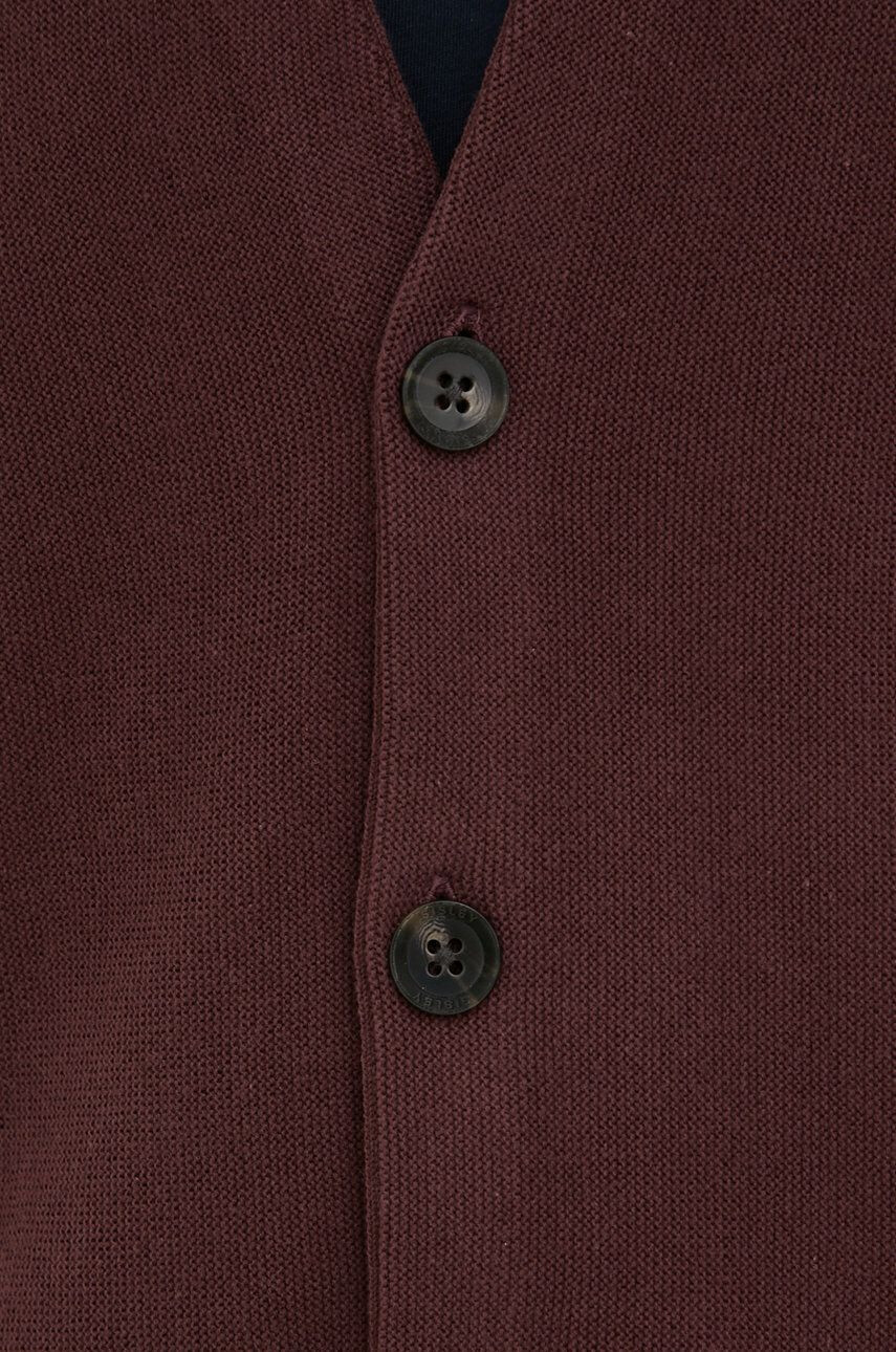 Sisley cardigan din bumbac barbati culoarea bordo - Pled.ro