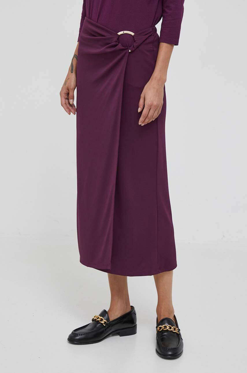 Sisley fusta culoarea violet midi drept - Pled.ro