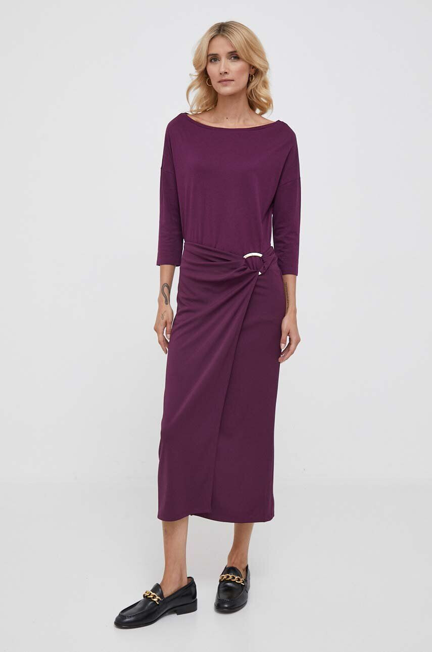 Sisley fusta culoarea violet midi drept - Pled.ro