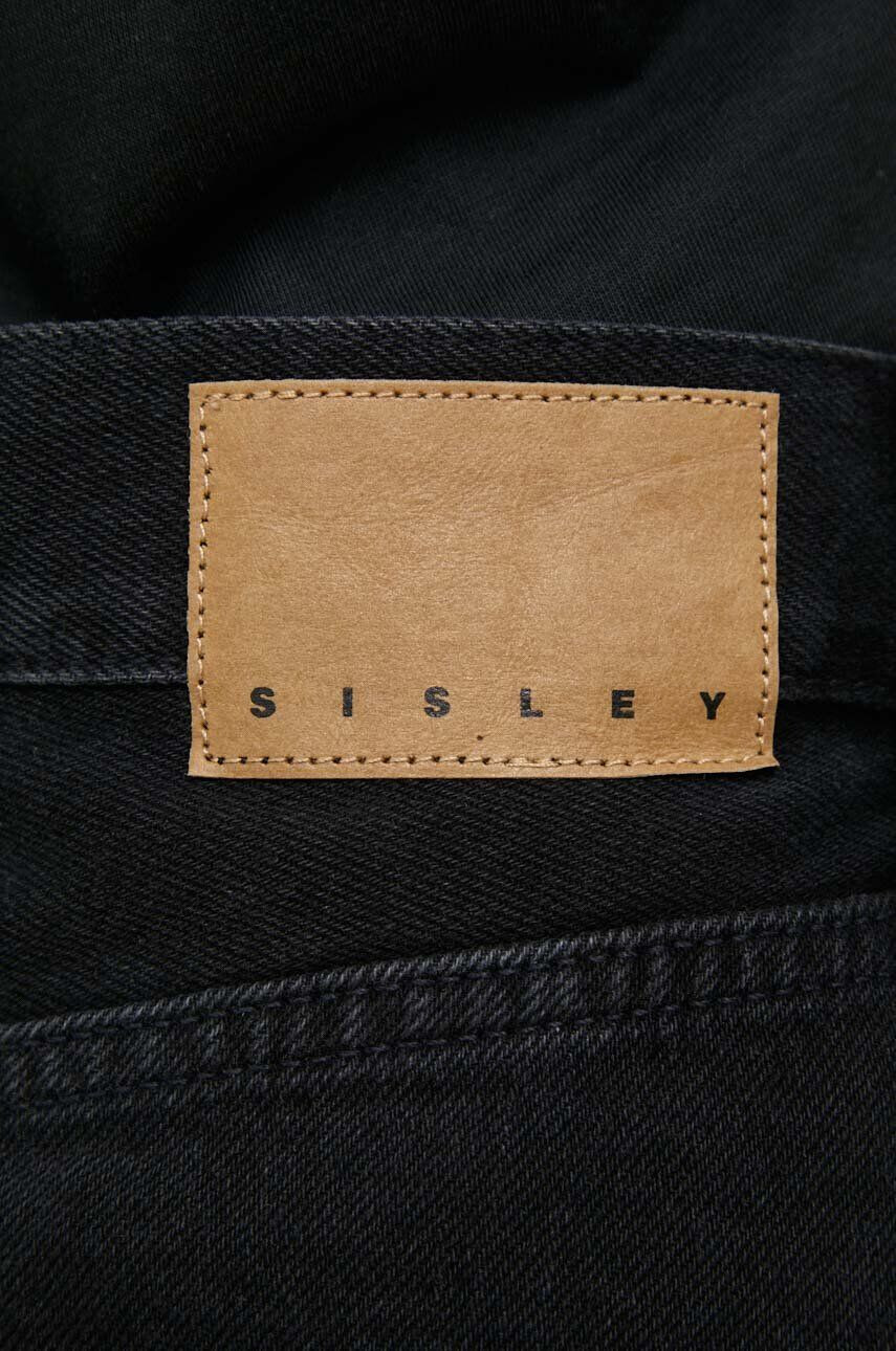 Sisley fusta jeans culoarea negru mini drept - Pled.ro