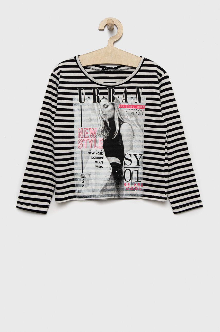 Sisley longsleeve din bumbac pentru copii - Pled.ro