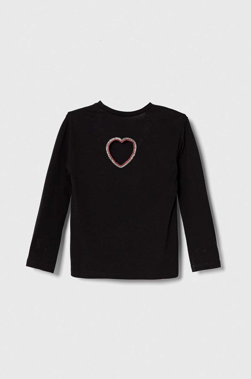 Sisley longsleeve din bumbac pentru copii culoarea negru - Pled.ro