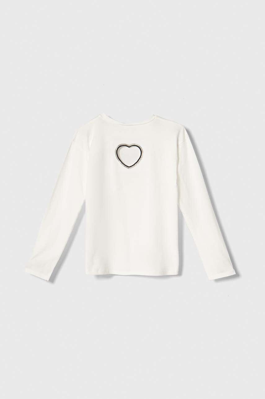 Sisley longsleeve din bumbac pentru copii culoarea alb - Pled.ro