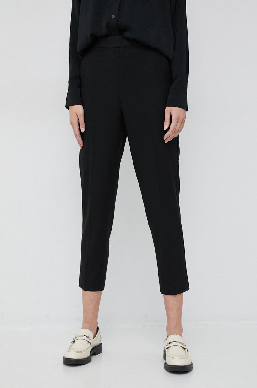 Sisley pantaloni femei culoarea negru mulata high waist - Pled.ro