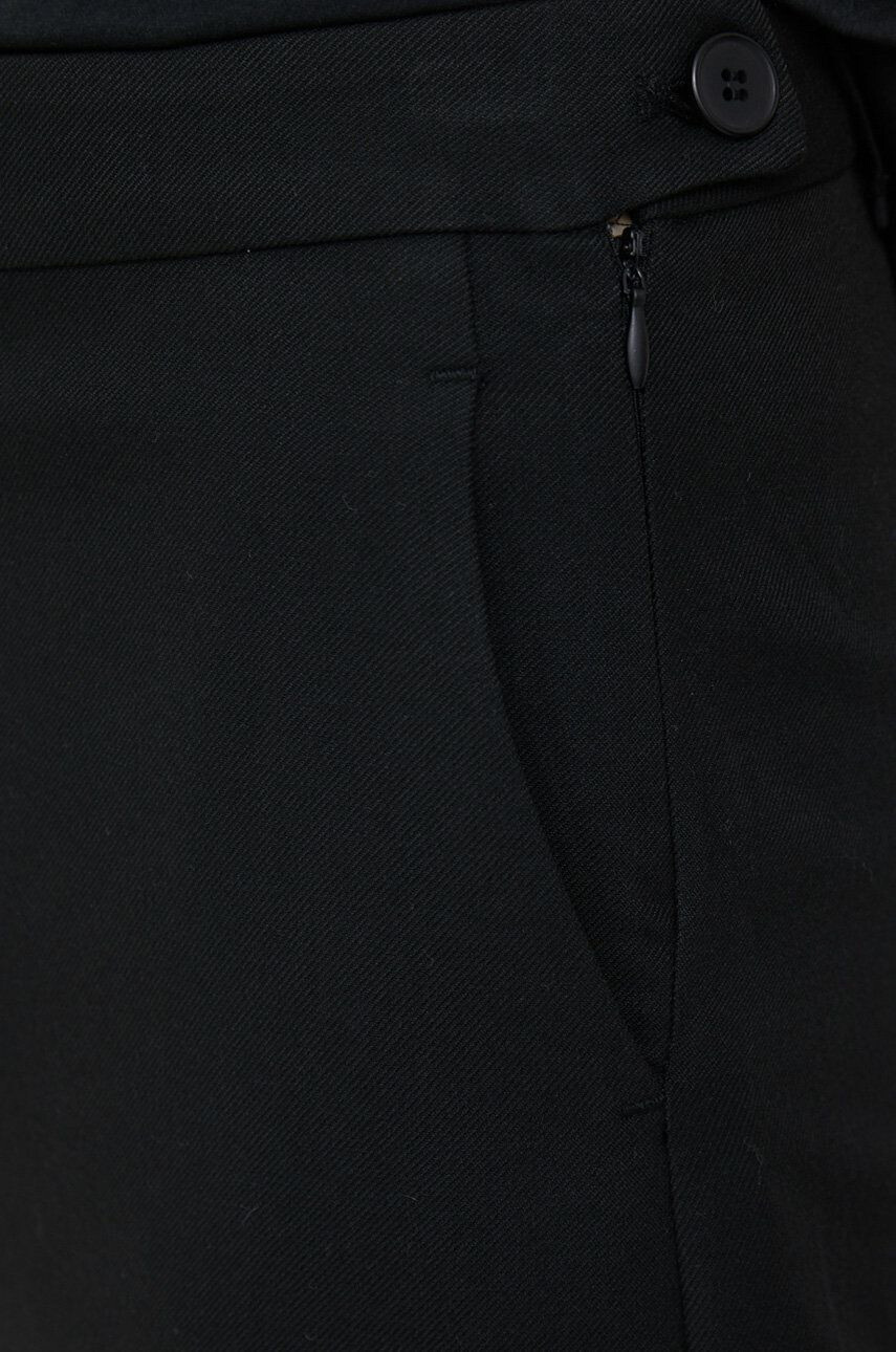 Sisley pantaloni femei culoarea negru mulata high waist - Pled.ro