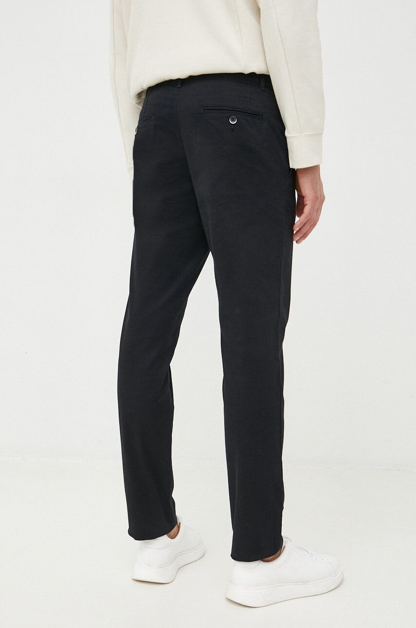 Sisley pantaloni femei culoarea albastru marin evazati high waist - Pled.ro