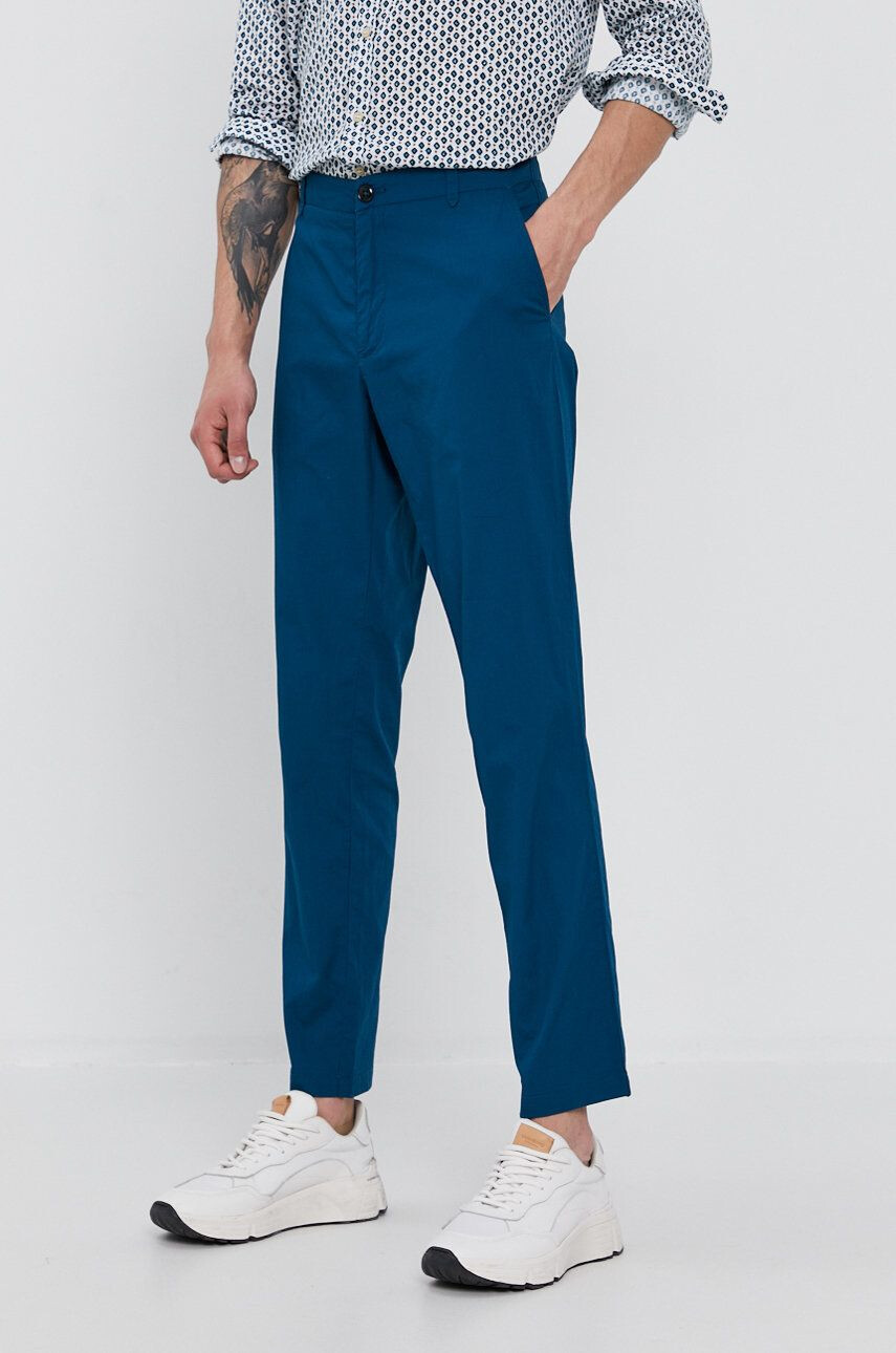 Sisley pantaloni femei culoarea bej drept high waist - Pled.ro