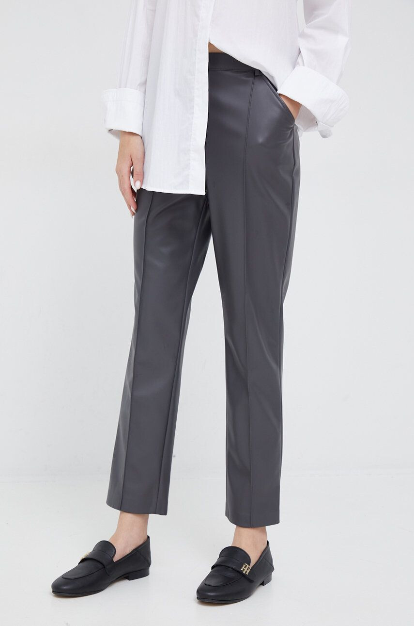 Sisley pantaloni femei culoarea negru drept high waist - Pled.ro