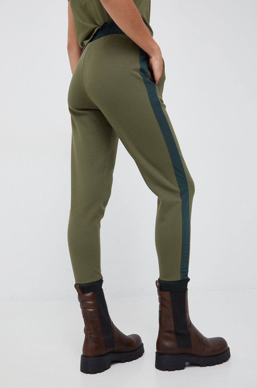 Sisley pantaloni femei culoarea verde drept high waist - Pled.ro