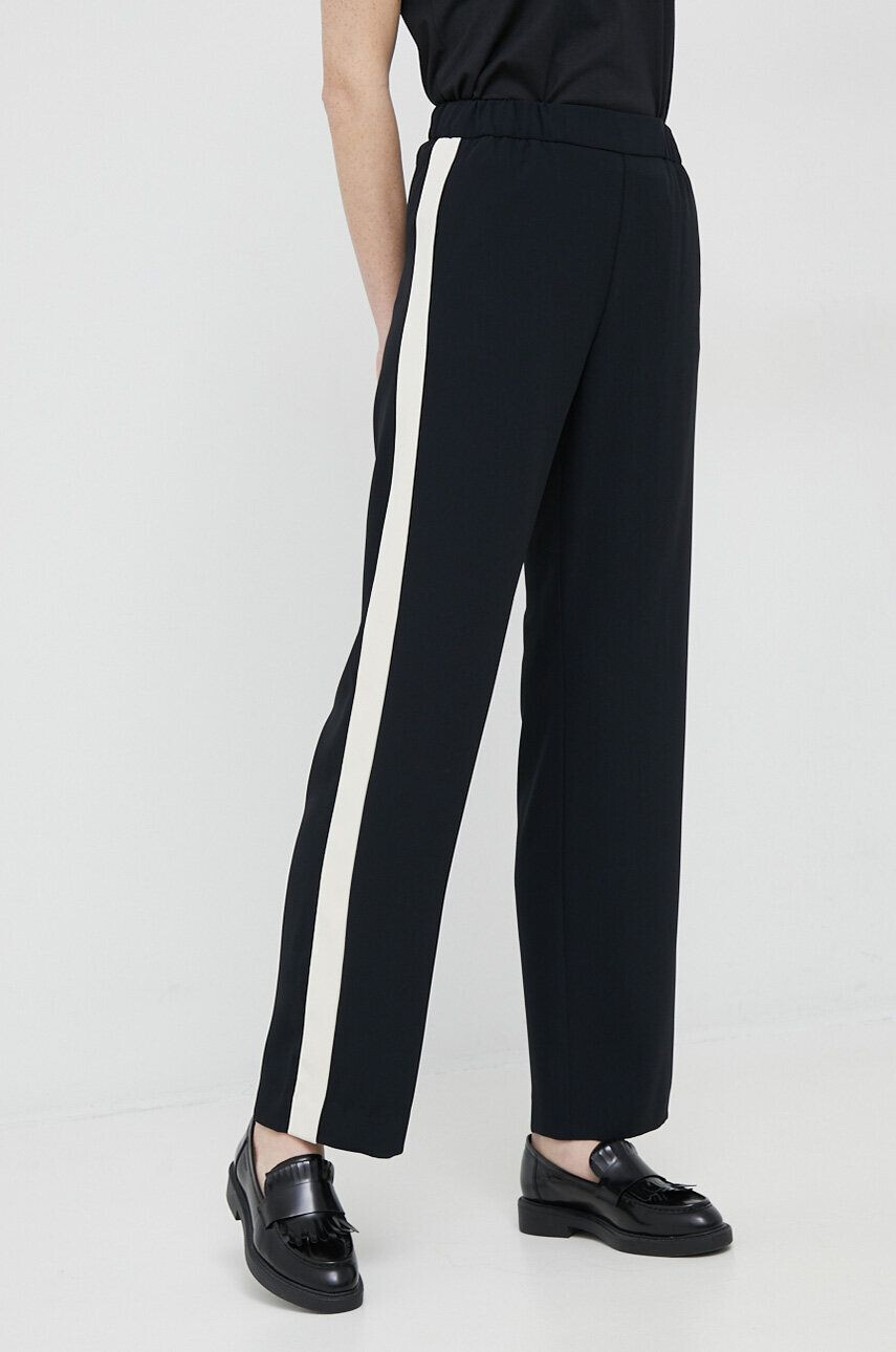 Sisley pantaloni femei culoarea negru drept high waist - Pled.ro