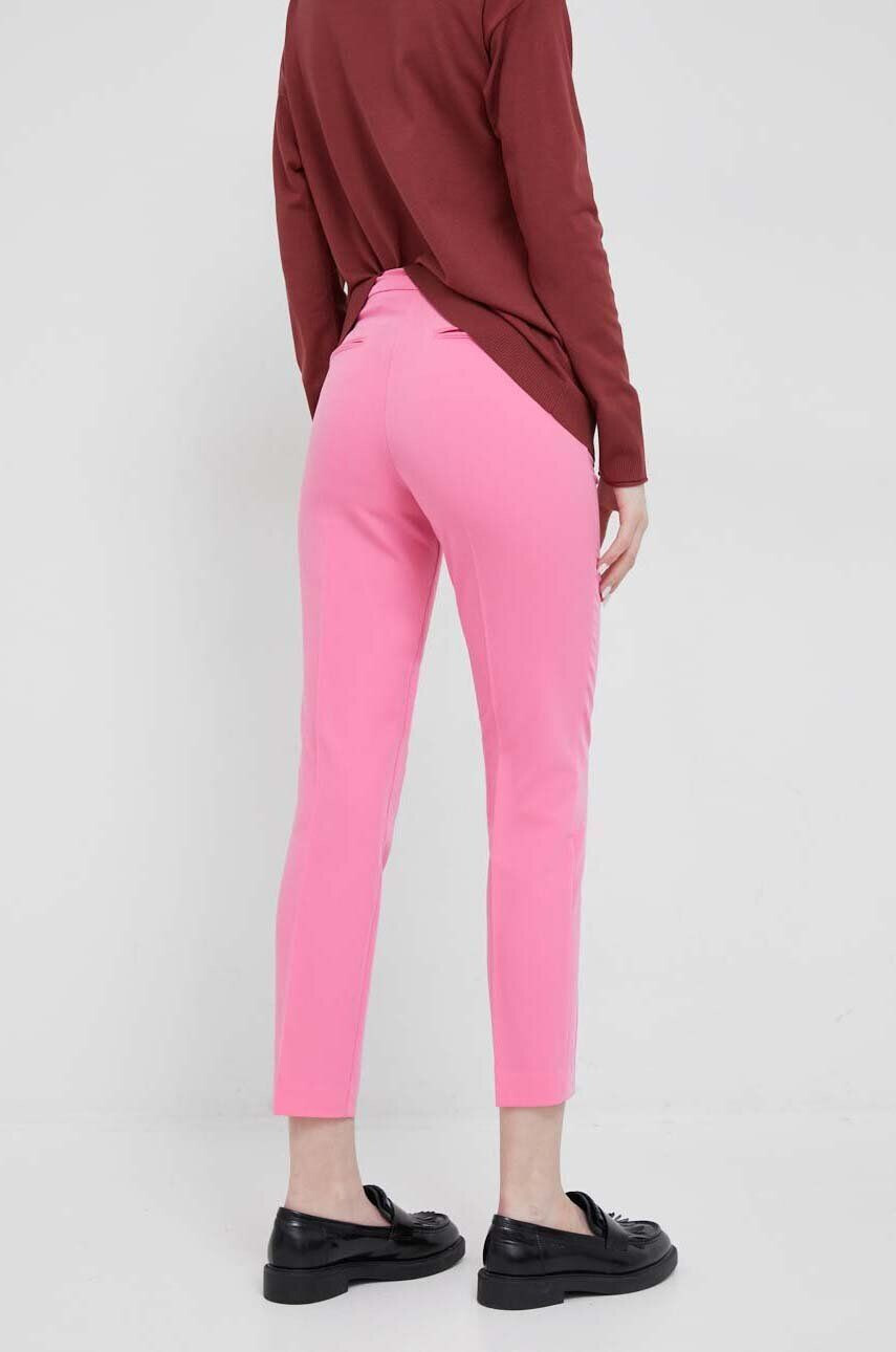 Sisley pantaloni femei culoarea violet drept high waist - Pled.ro