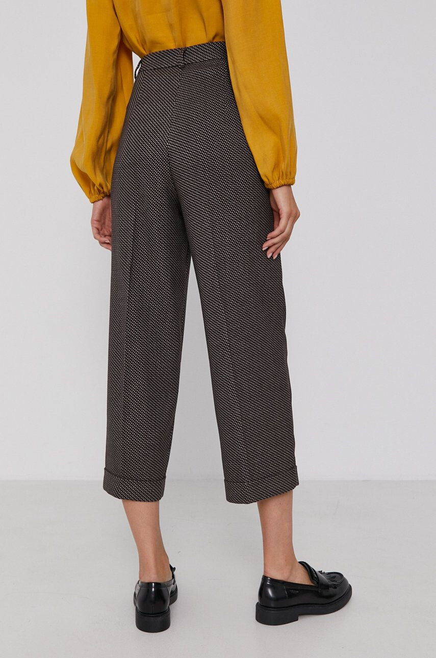 Sisley Pantaloni femei culoarea maro model drept high waist - Pled.ro