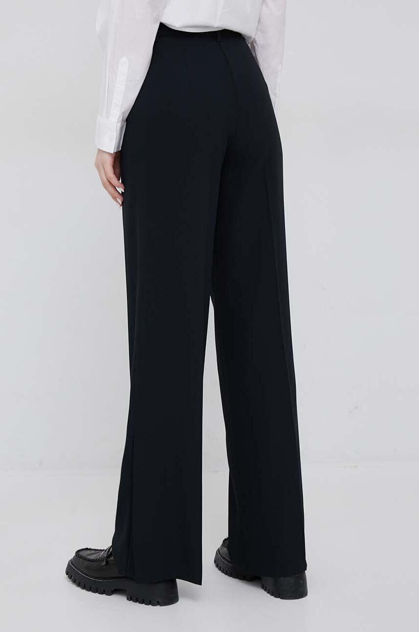 Sisley pantaloni femei culoarea negru lat high waist - Pled.ro