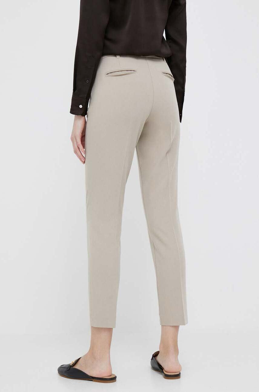 Sisley pantaloni femei culoarea bej drept medium waist - Pled.ro