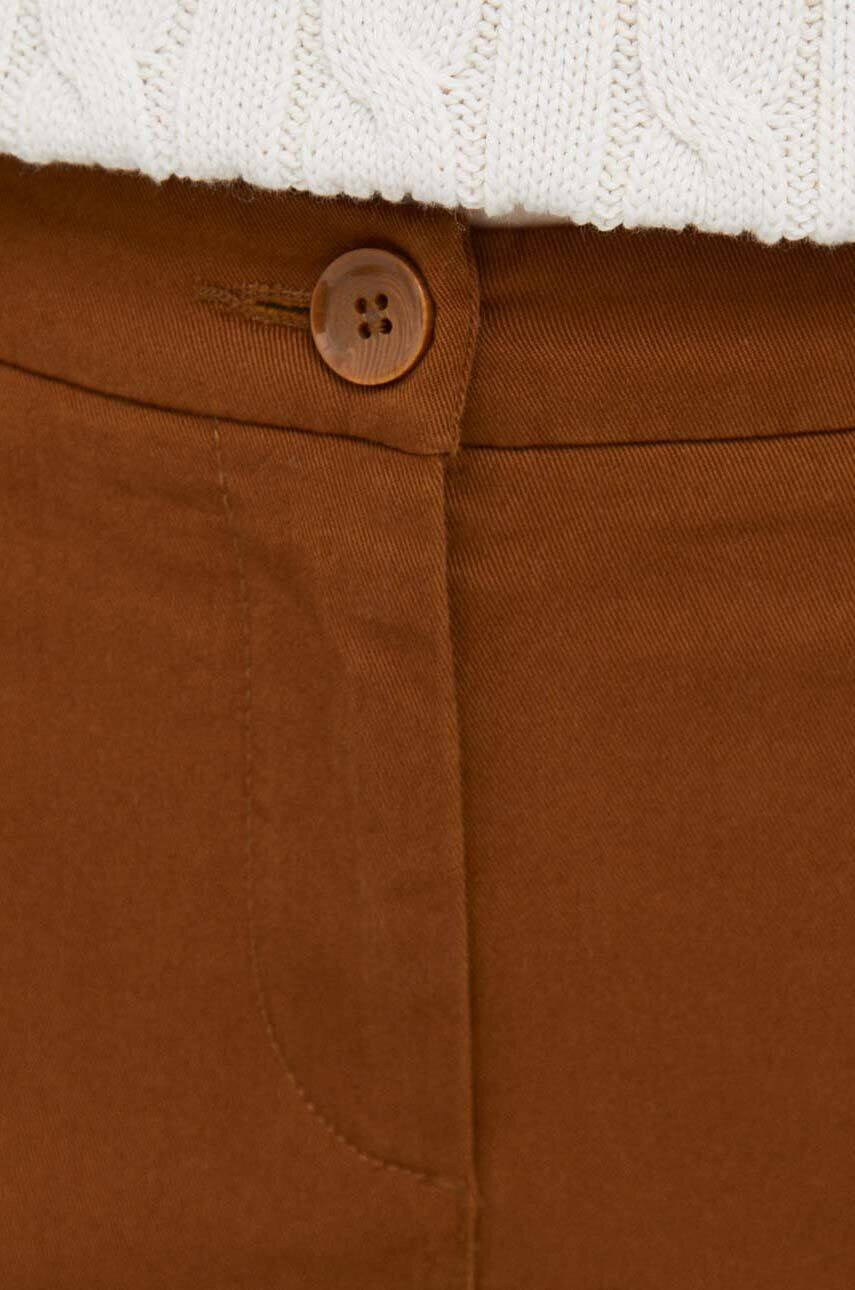 Sisley pantaloni femei culoarea maro mulata medium waist - Pled.ro