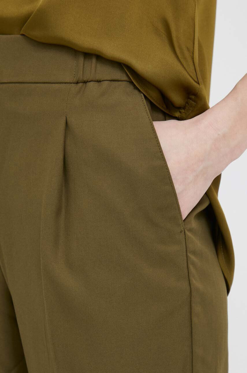 Sisley pantaloni femei culoarea verde fason chinos high waist - Pled.ro