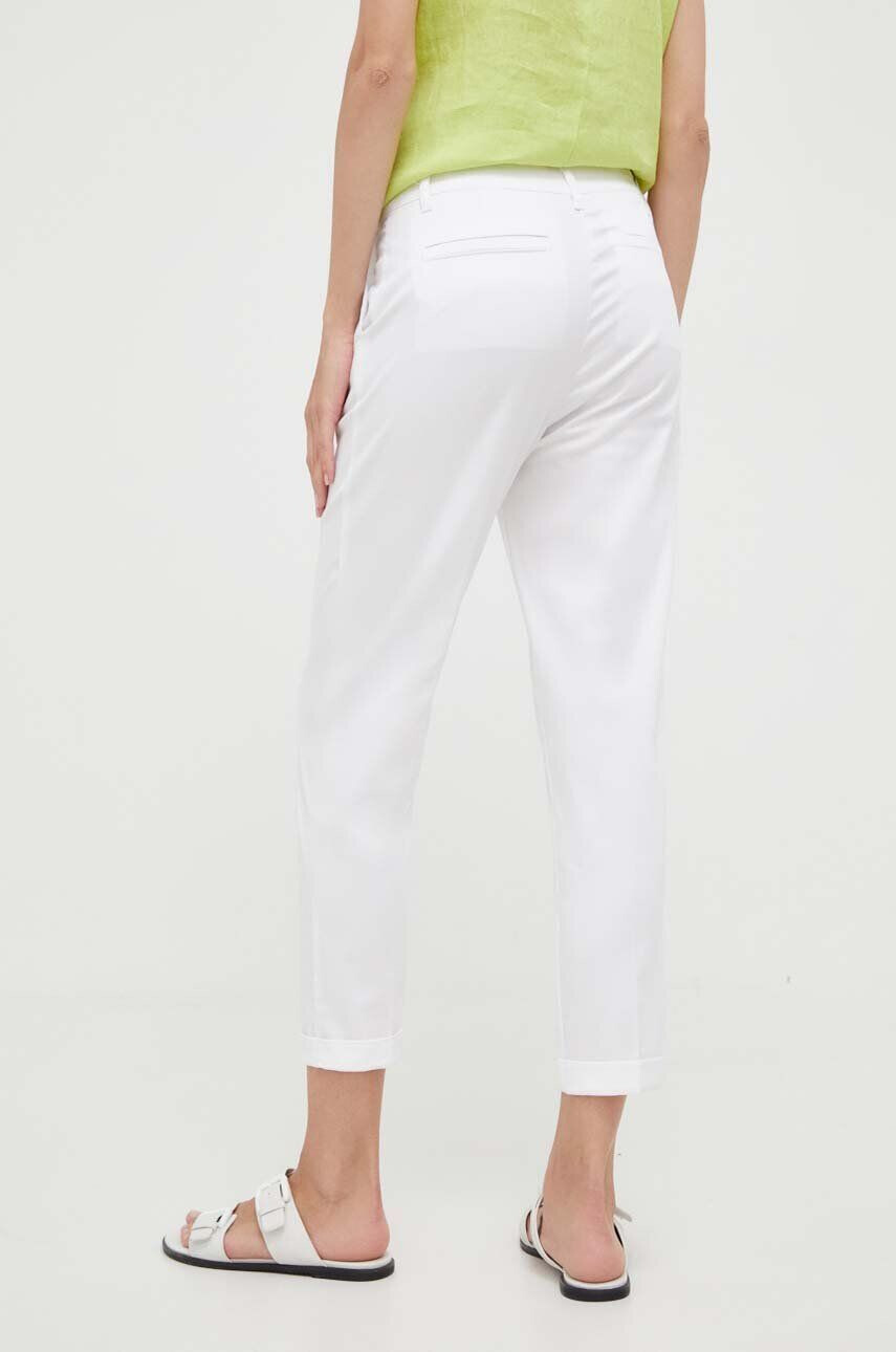 Sisley pantaloni femei culoarea turcoaz drept high waist - Pled.ro