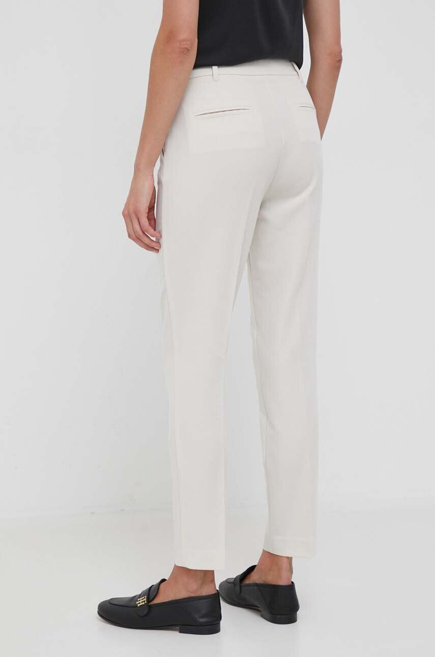 Sisley pantaloni femei culoarea bej drept high waist - Pled.ro