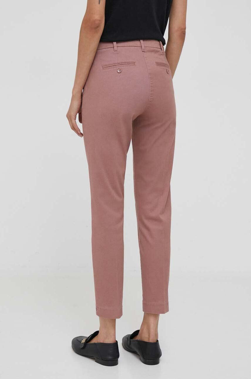 Sisley pantaloni femei culoarea roz mulata high waist - Pled.ro