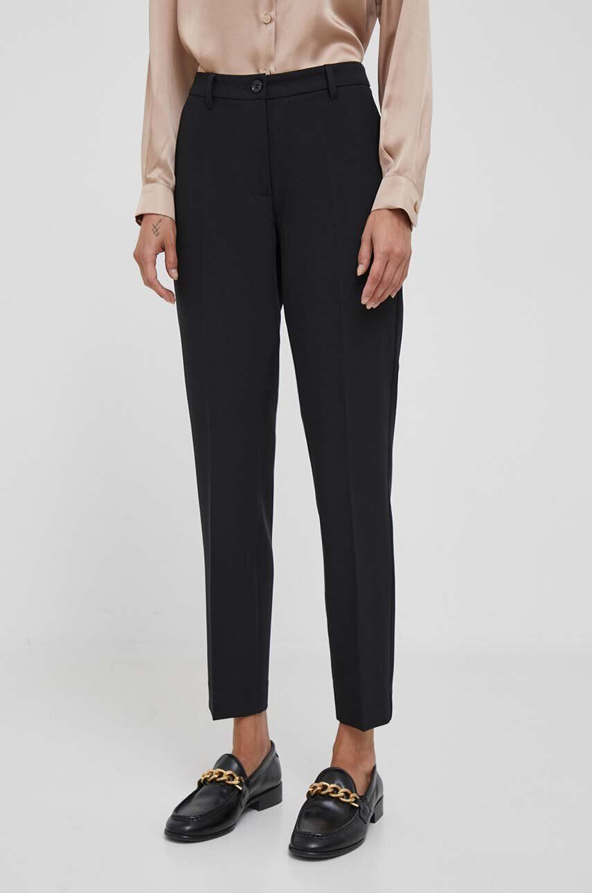 Sisley pantaloni femei culoarea negru drept medium waist - Pled.ro