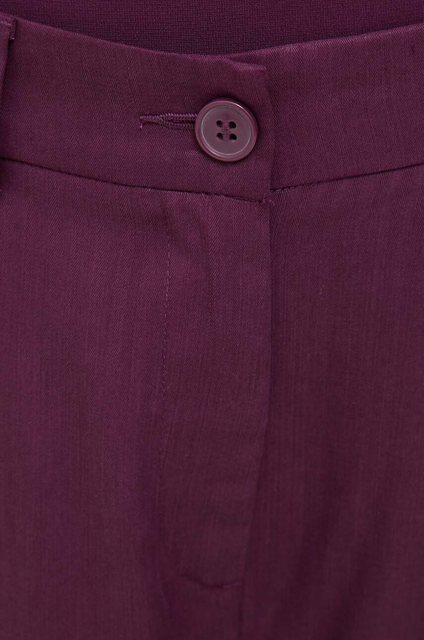 Sisley pantaloni femei culoarea violet lat high waist - Pled.ro