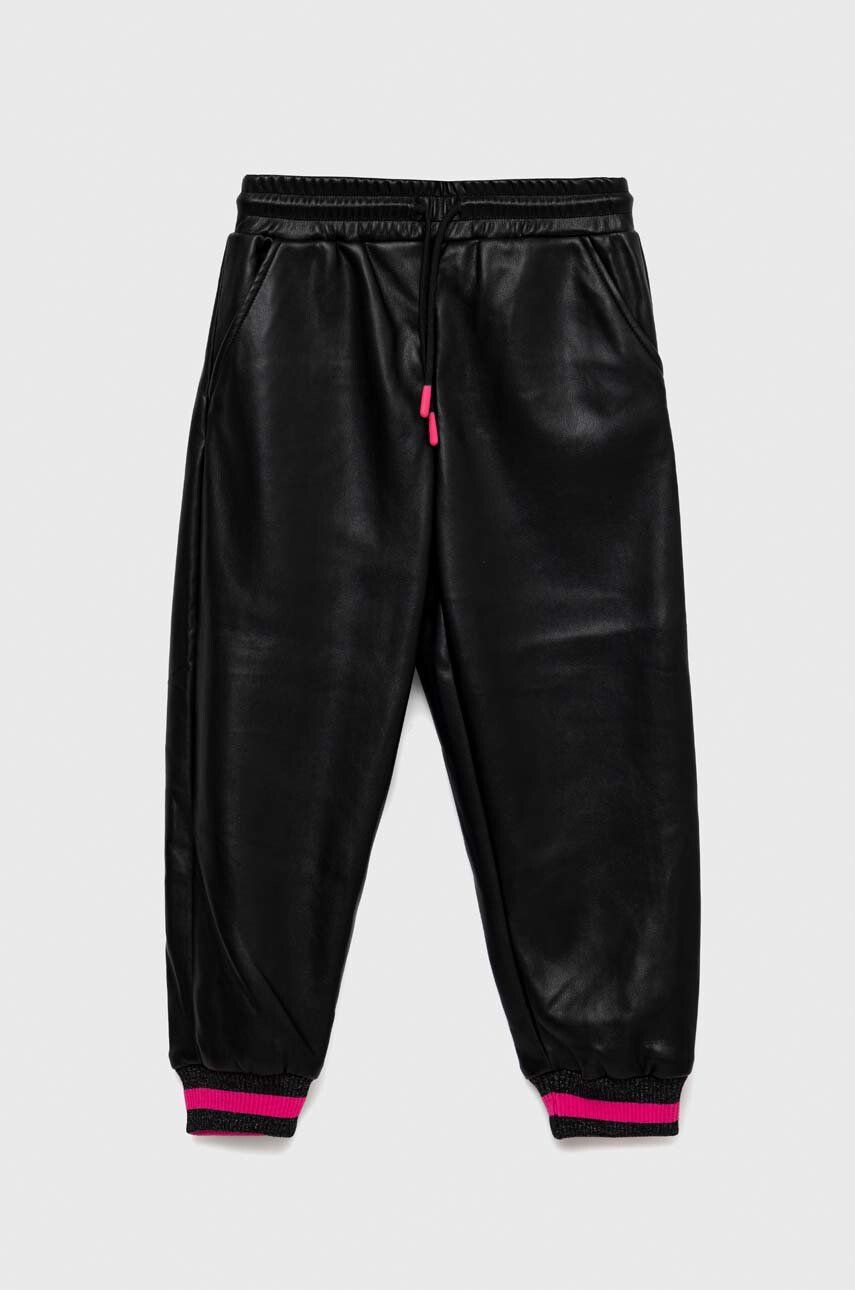 Sisley pantaloni copii culoarea negru neted - Pled.ro