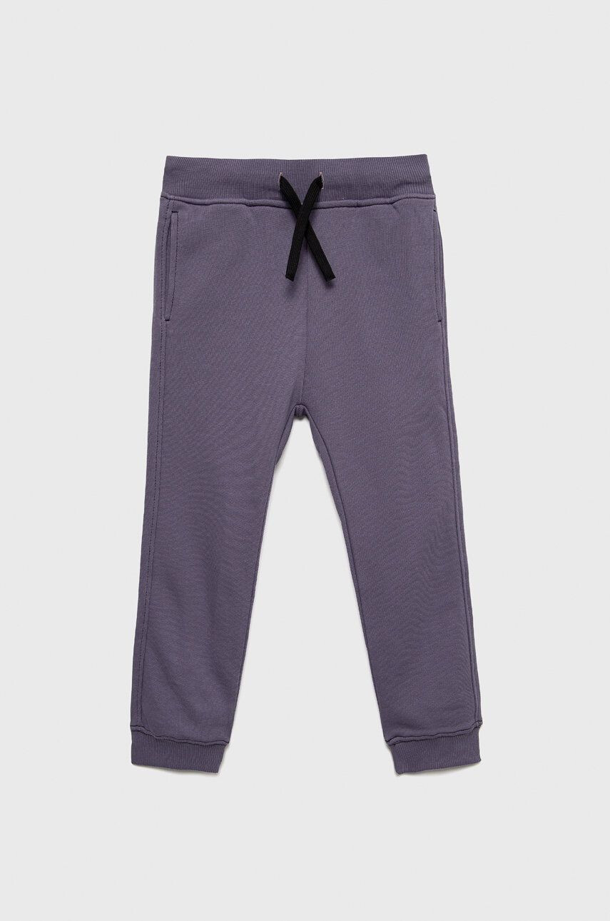 Sisley pantaloni de trening din bumbac pentru copii culoarea violet neted - Pled.ro